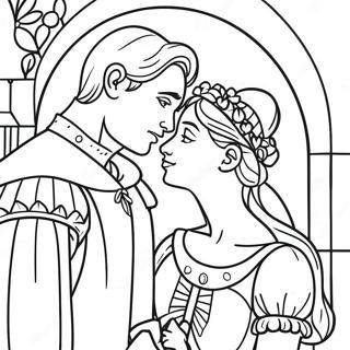 Romantisk Romeo och Julia färgläggningssida | Romeo och Julia målarbild