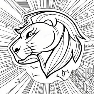 Detroit Lions logotyp färgläggningssida | Detroit Lions målarbild