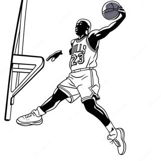 Michael Jordan Hoppar för en Slam Dunk Målarbild | Michael Jordan målarbild