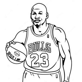 Michael Jordan i en Klassisk Bulls Tröja Målarbild | Michael Jordan målarbild