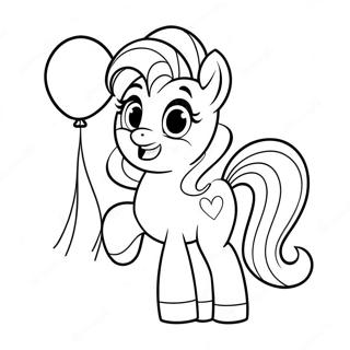 Glad Pinkie Pie med Ballonger Målarbild | Pinkie Pie målarbild
