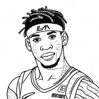 Ja Morant Målarbild | Ja Morant målarbild