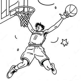 Ja Morant Dunkar Basket Målarbild | Ja Morant målarbild