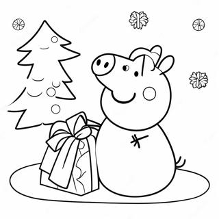 Peppa Pig Jul Målarbild | Peppa Pig Jul målarbild
