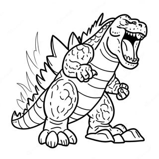 Godzilla Ryter Vilt Målarbild | Godzilla vs Kong målarbild