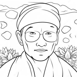 Gojo med Ögonbindel Färgläggningssida | Gojo målarbild