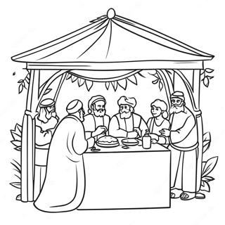 Festlig Sukkot Firande Målarbild | Sukkot målarbild