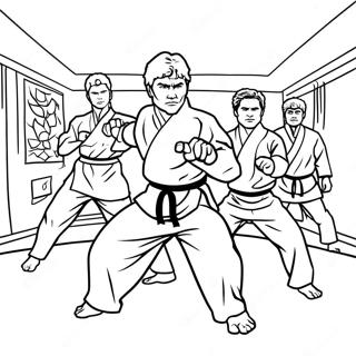 Cobra Kai Dojo färgläggningssida | Cobra Kai målarbild