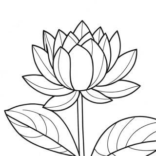 Vacker lotus i blom färgläggningssida | Lotus målarbild