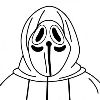 Ghostface Färgläggningssida | Spökskägg målarbild