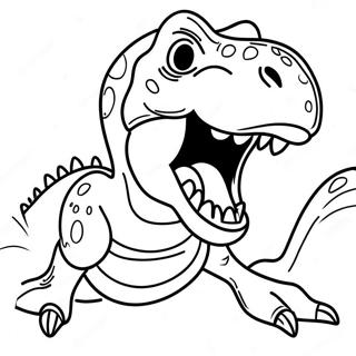 T-Rex Ropande Färgläggningssida | Jurassic Park målarbild