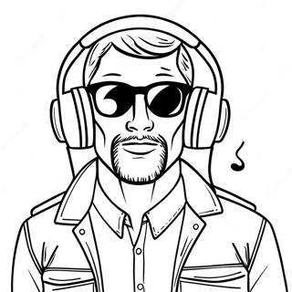 Cool Speakerman med Hörlurar Färgläggningssida | Speakerman målarbild