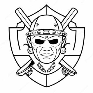 Färgläggningssida med Raiders-logotyp | Räddare målarbild