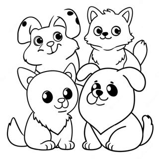 Furry Friends Färgläggningssida | Furry Vänner målarbild
