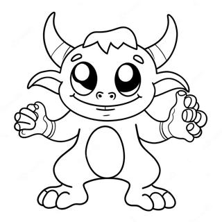 Busigt Monster Färgläggningssida | De Elaka målarbild