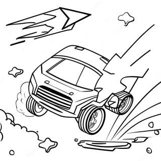 Rocket League Målfirande Färgläggningssida | Raketliga målarbild