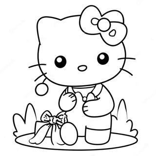 Hello Kitty och Kära Daniel Färgläggningssida | Hello Kitty och Kära Daniel målarbild