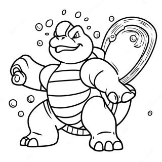 Blastoise med vattenkanoner färgläggningssida | Blastoise målarbild
