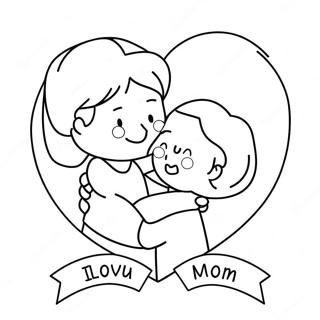 Jag älskar dig mamma färgläggningssida | Jag älskar dig mamma målarbild