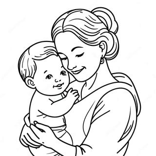 Söt mamma och barn färgläggningssida | Jag älskar dig mamma målarbild