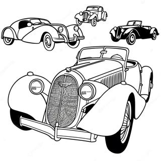 Klassisk Bugatti Bil Målarbok | Bugatti målarbild