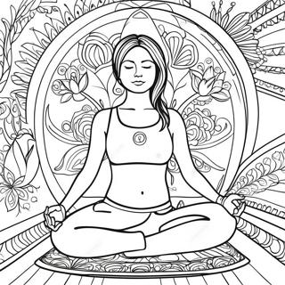Avkopplande Yogaposition Färgläggningssida | Yoga målarbild