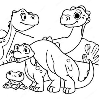 Littlefoot och Vänner Färgläggningssida | Land Före Tiden målarbild