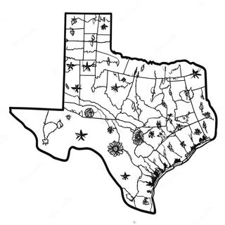 Texas karta färgläggningssida | Texas målarbild