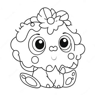 Söta Num Noms med Stora Ögon Färgläggningssida | Num Noms målarbild