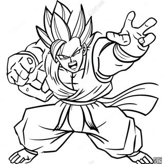 Gogeta Fusion Dans Färgläggningssida | Gogeta målarbild
