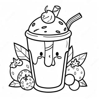 Milkshake Färgläggningssida | Mjölkshake målarbild