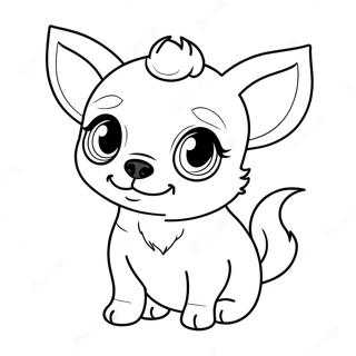 Söt Chihuahua-valp färgläggningssida | Chihuahua målarbild