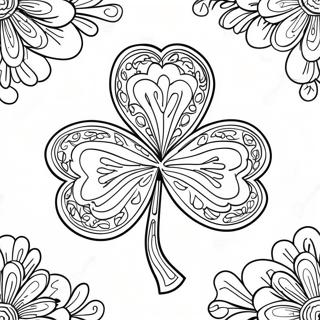 St Patricks Day fyrklöver färgläggningssida | Sankt Patricks dag målarbild