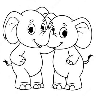 Elefant och Piggie Målarbild | Elefant och Piggie målarbild
