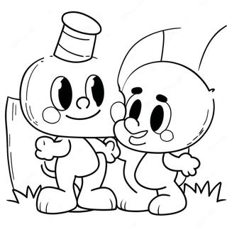 Cuphead och Mugman Äventyr Målarbok | Cuphead målarbild