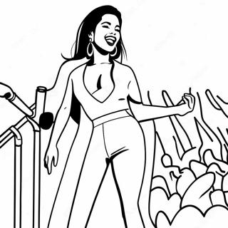 Selena Quintanilla Uppträder på Scen Målarbok | Selena Quintanilla målarbild