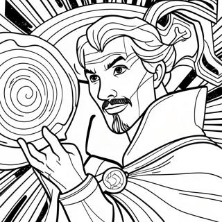 Doctor Strange Kastande Besvärjelser Målarbok | Doktor Strange målarbild