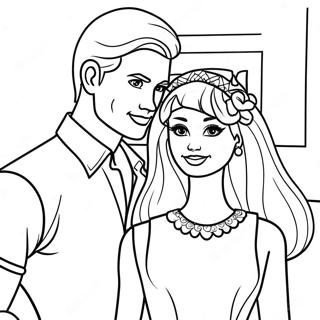 Barbie och Ken Målarbild | Barbie och Ken målarbild