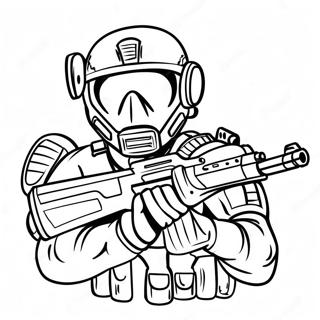 SWAT Team Officer i Aktion Målarbild | SWAT-team målarbild