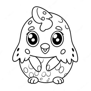 Söt Hatchimal med Stora Ögon Målarbild | Hatchimal målarbild