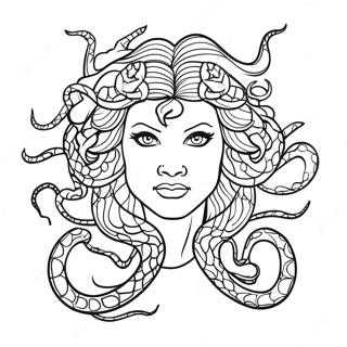 Mythologisk Medusa med Ormar Målarbild | Medusa målarbild