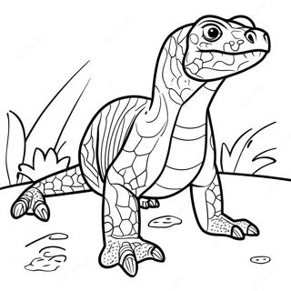 Komodovaran Målarbild | Komodovaran målarbild