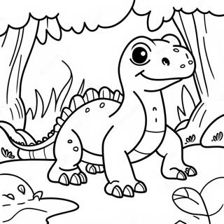 Söt Komodovaran i Djungeln Målarbild | Komodovaran målarbild