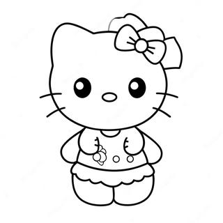 Hello Kitty med en Färgglad Slips Målarbild | Spindelmannen och Hello Kitty målarbild