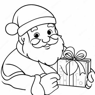 Glad Jultomte med Gåvor Målarbok | Jultomten målarbild