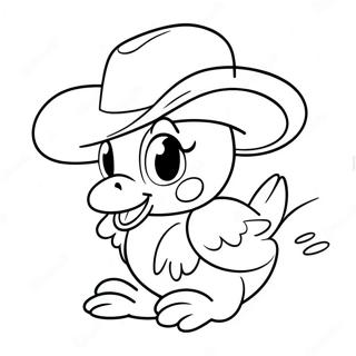 Söt Daisy Duck i Hatt Målarbild | Daisy Anka målarbild