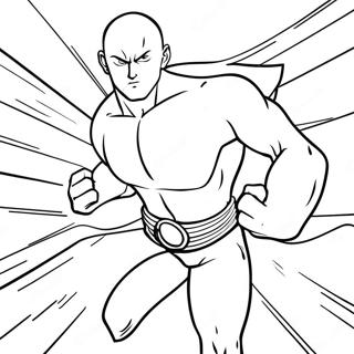 Saitama i Aktion Målarbild | One Punch Man målarbild