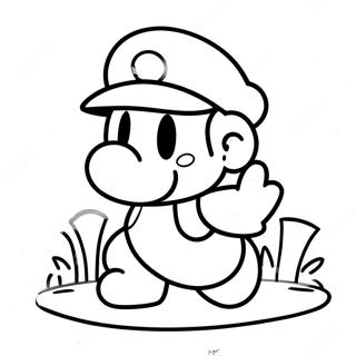 Pappers Mario Färgläggningssida | Papper Mario målarbild