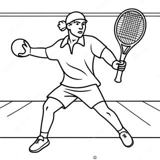 Tennisspelare Servar Boll Färgläggningssida | Tennis målarbild