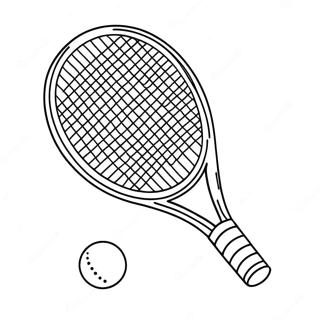 Tennisklubba och Boll Färgläggningssida | Tennis målarbild